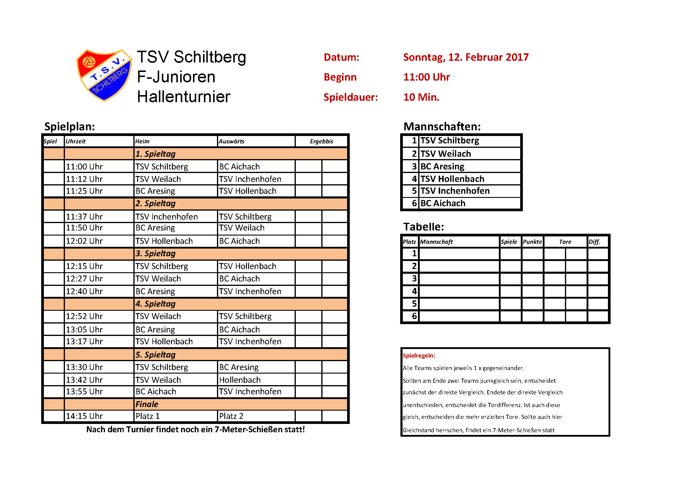 Spielplan